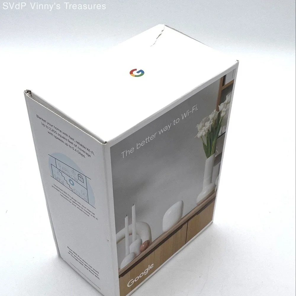 Google Nest Wifi Pro Wi-Fi 6E Mesh Router Tri-Band 5.4 Gbps White Tested Working